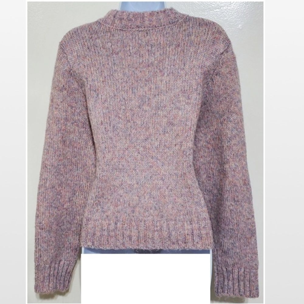 New Purple & Pink Cable Chunky Knit Cropped Pullover Sweater - Picture 10 of 16